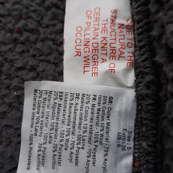 Bench Long Knit/Sherpa Fleece Jacket Grey S--FINAL PRICE - Picture 7 of 7